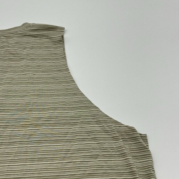 Athleta Cloudlight Women's Plus Size 1X Beige Striped Stretch Muscle Tank Top - Picture 7 of 9